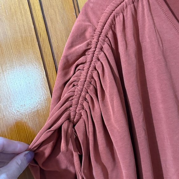 Simply Vera Vera Wang Terracotta V-Neck Blouse - Picture 3 of 5